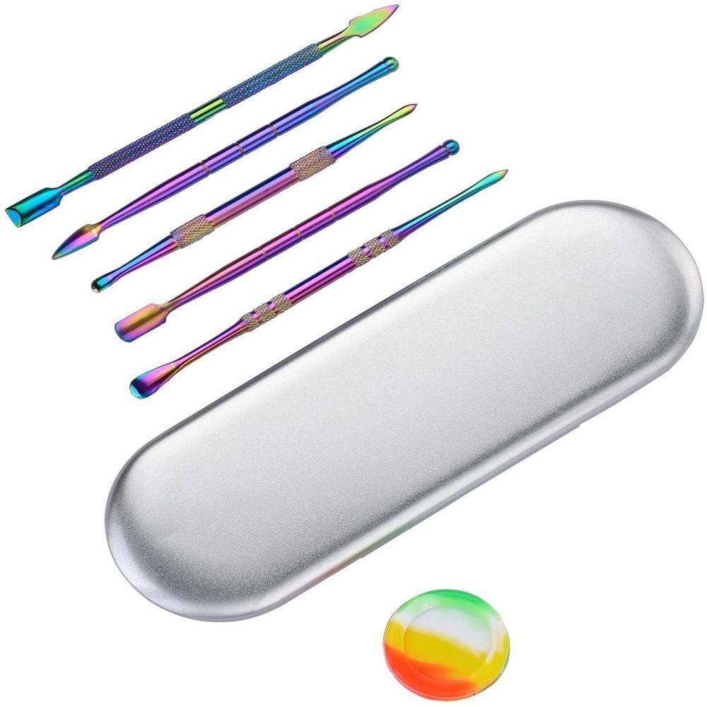 Bộ 5 / 6 Dụng Cụ Điêu Khắc Sáp Bằng Silicon Và Kim Loại Hai Kích Thước