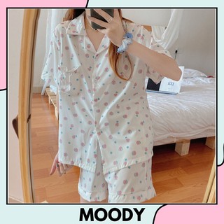 [SẴN] Đồ ngủ pyjama trắng hình quả đào 2021
