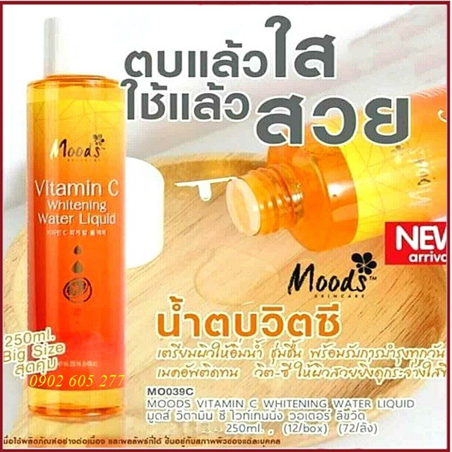 [hàng chính hãng]Nước Dưỡng Ẩm Trắng Da Hoa Quả Vitamin C Whitening Water Liquid Thái Lan 250ml