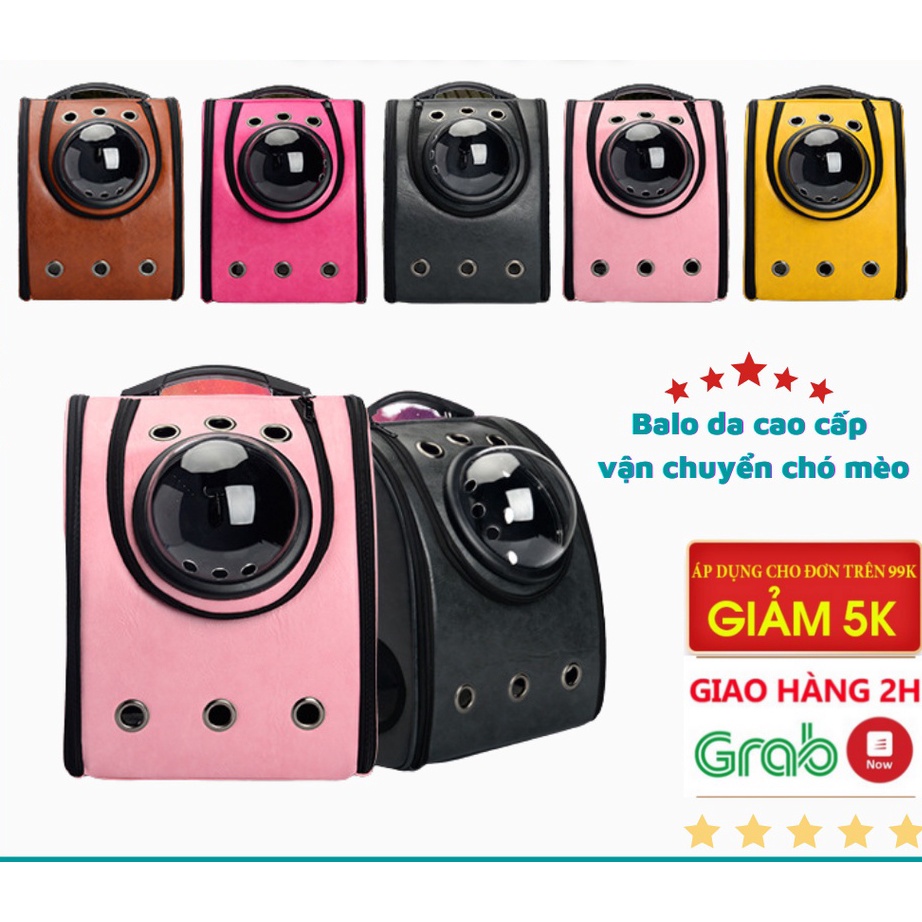 Balo Phi Hành Gia Cho Thú Cưng Bằng Da Cao Cấp - Balo Đựng Thú Cưng ( Tặng Thảm Lót )