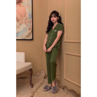 [ Rẻ  Vô Địch] BỘ PIJAMA NƠ PHI LỤA TAY NGẮN QUẦN DÀI