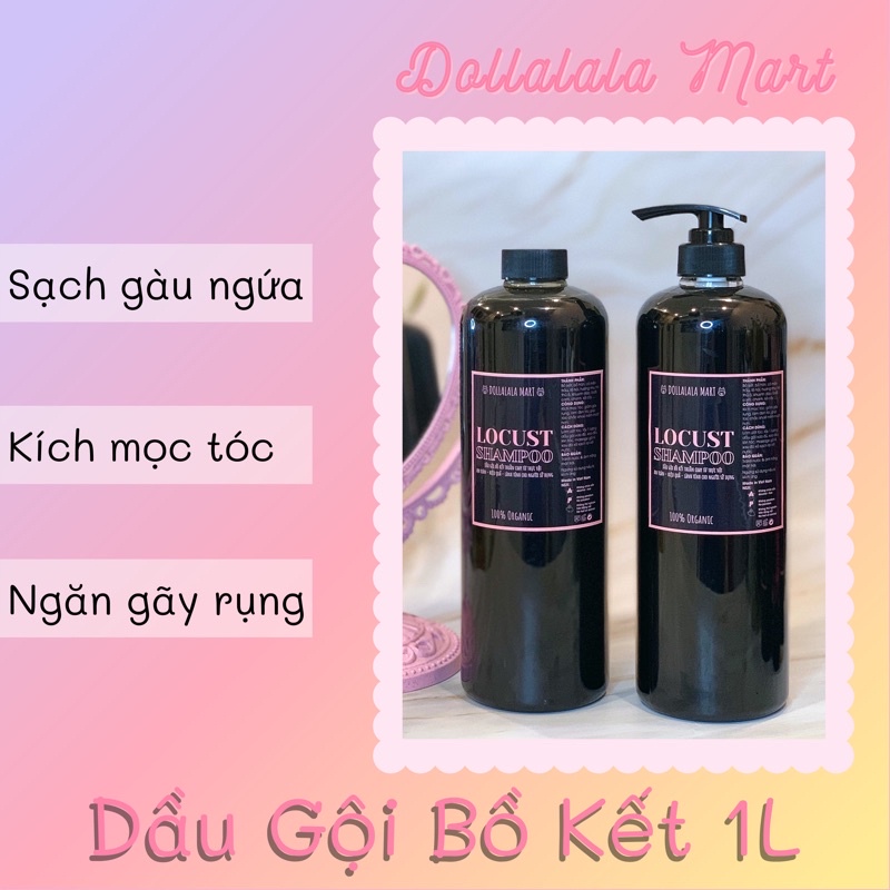 Dầu Gội Bồ Kết Thuần Chay Cô Đặc Giúp Giảm Gãy Rụng Và Kích Mọc Tóc - Dollalala Mart