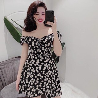 Đầm nữ dáng xòe hoa cúc thời trang