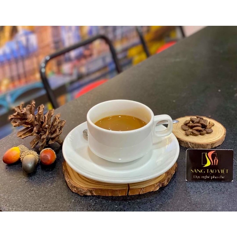 Combo 4 bộ cốc đĩa cafe quai vuông