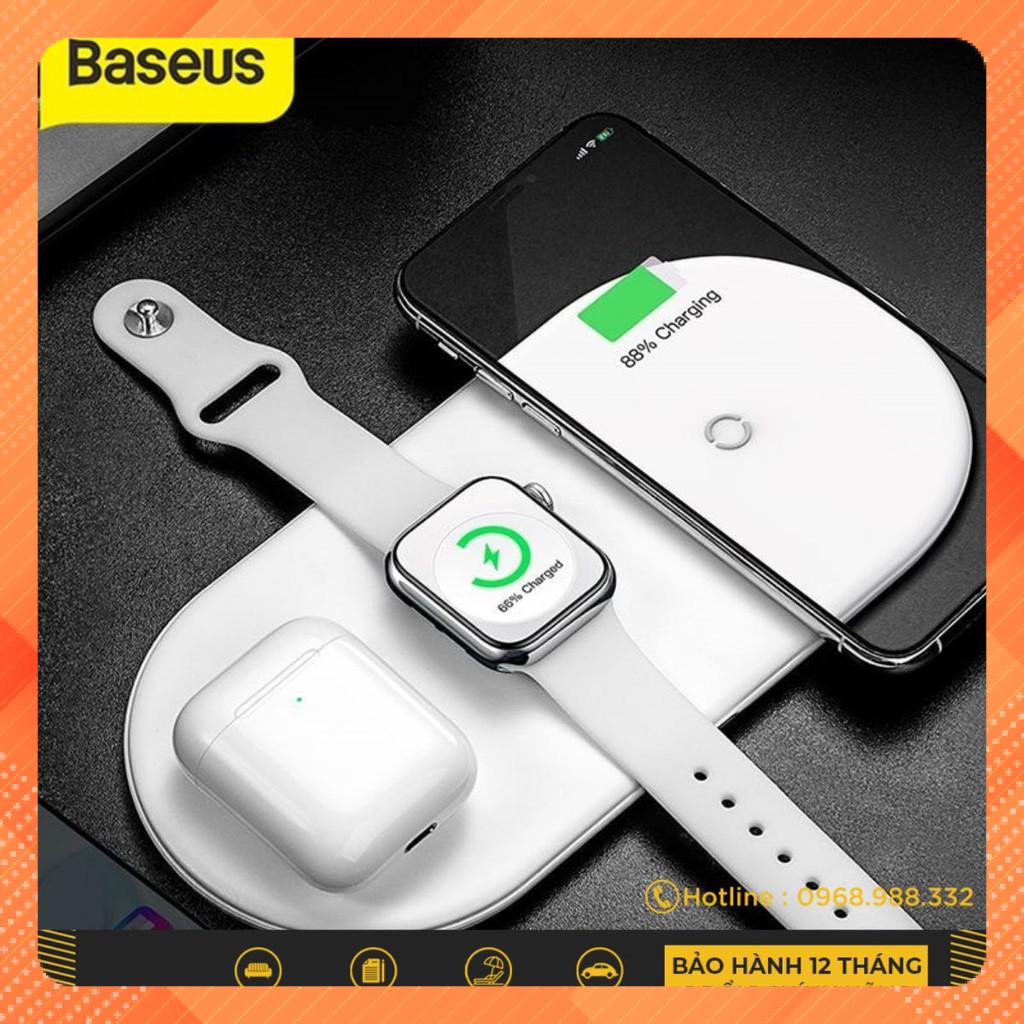 {HÀNG HÓT} Bộ sạc không dây Baseus Smart 3 in 1 Wireless Charger For Phone, Apple Watch, Airpods