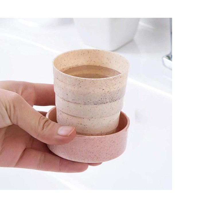 Cốc lúa mạch gập gọn tiện cho con đi học, đi chơi, văn phòng (ảnh thật)