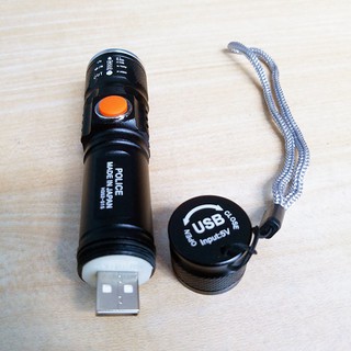 ĐÈN PIN POLICE  CỔNG SẠC USB 515