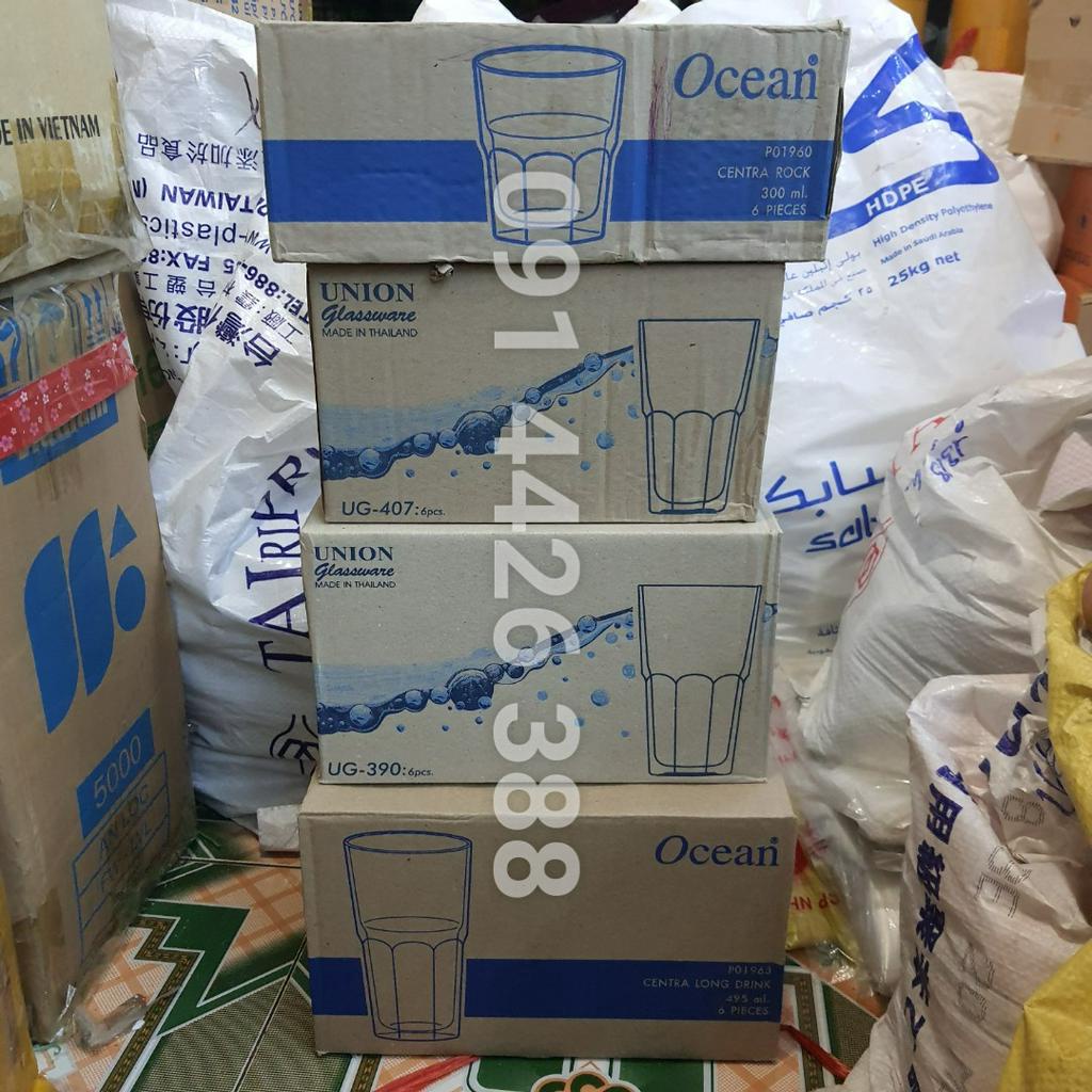 Cốc thủy tinh trà chanh cafe UG407 UG390 Ocean centra Long drink 280ml 300ml 400ml 495ml bộ 6 cái