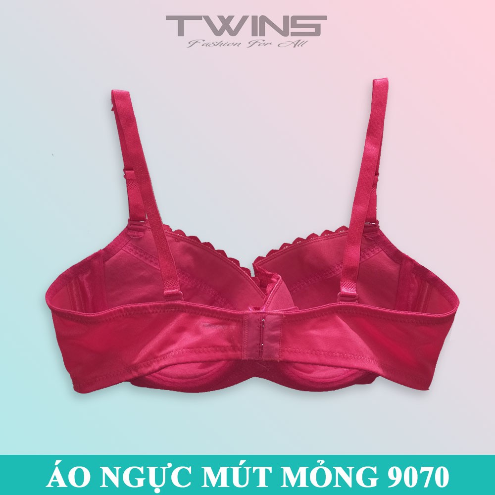 Áo ngực nữ ren nâng ngực Winking 9070 có gọng mút mỏng cúp xéo ôm ngực size 34-36-38-40 cúp C