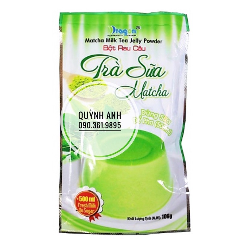 6 gói Bột rau câu trà sữa matcha hiệu Dragon (Nguyễn Long)