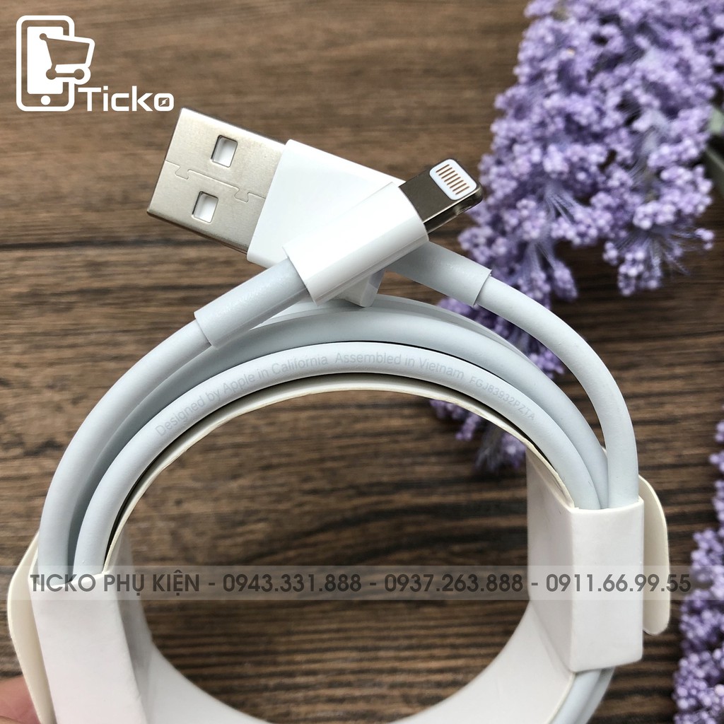 Cáp sạc Apple Lightning (2m) chính hãng [Hàng Zin 100%] - [Siêu Dài Siêu Bền + Bảo Hành 12 Tháng Lỗi 1 Đổi 1]