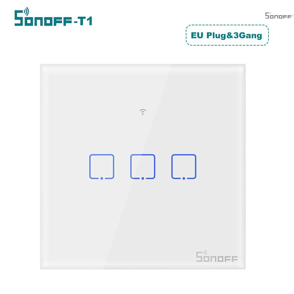 Công Tắc Thông Minh Sonoff T1 Ac 100-240v 1 / 2 / 3 Gang Tx 433mhz Rf