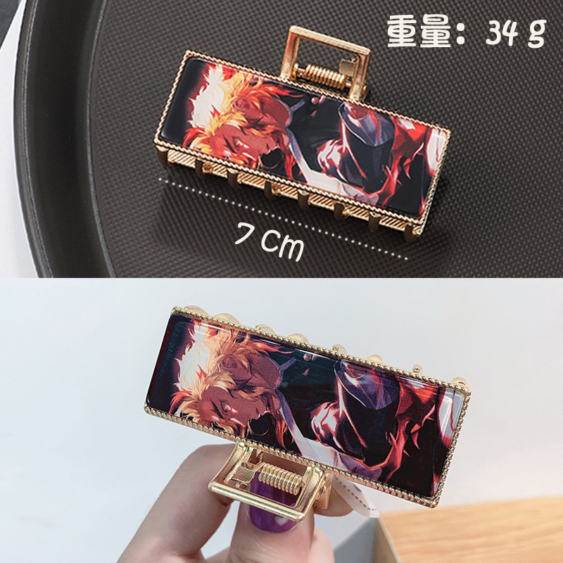 Kẹp tóc kim loại họa tiết anime Demon Slayer thời trang dễ phối đồ