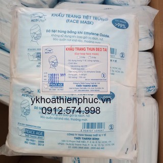 Khẩu trang tiệt trùng Medi-100 cái/bịch. Từng cái đóng riêng từng bịch