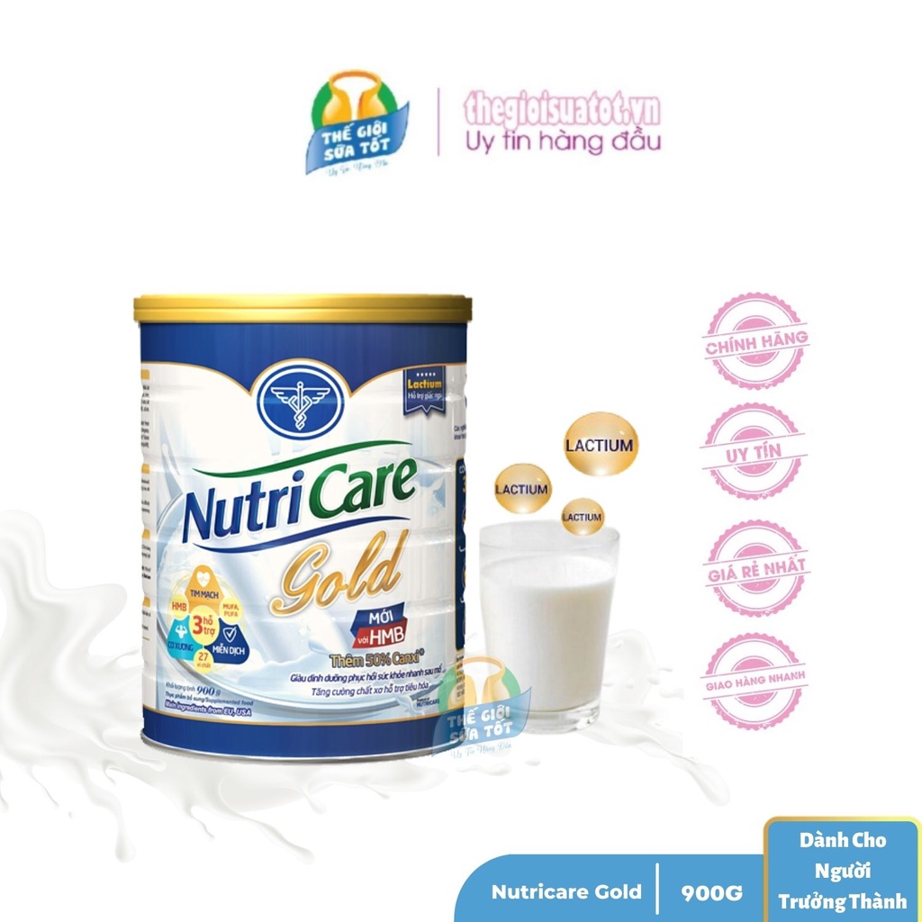 Sữa Nutri Care Gold Dinh dưỡng Hoàn hảo cho người lớn tuổi 900g