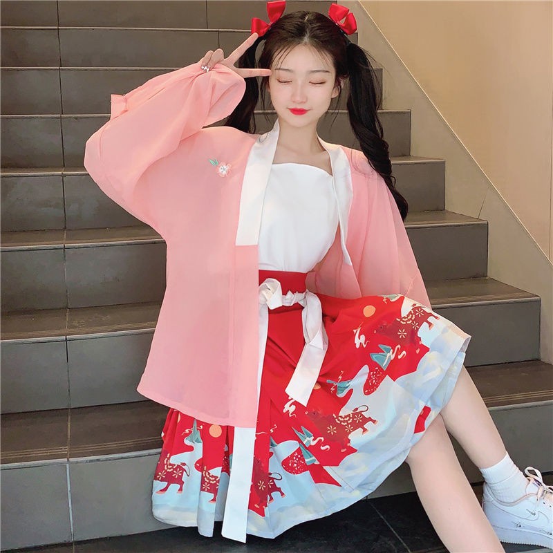 ✇✻✶Anyu Jigui-Zihan-jk Áo ngắn 100% Váy nữ Hanfu cải tiến nguyên bản Yếu tố Hán mùa xuân và hè bình thường