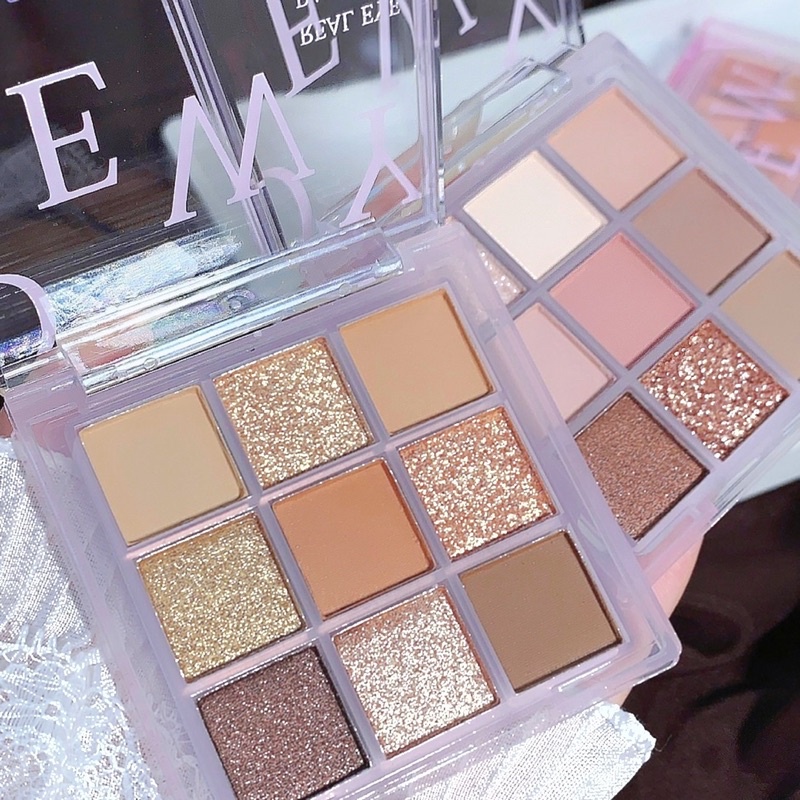 Bảng mắt 9 ô MOTY eye palette màu ấn tượng, nhũ sáng