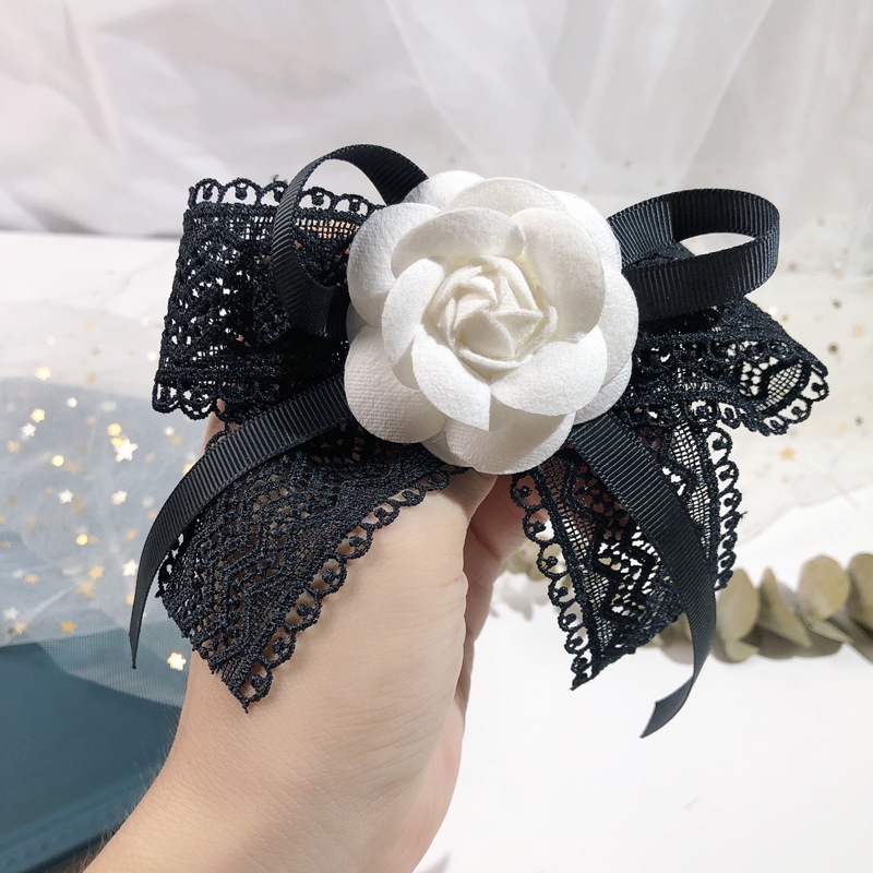 Ghim Cài Áo Hình Hoa Trà Thắt Nơ Thanh Lịch