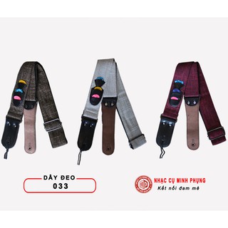 Dây đeo guitar 033 vải sịn dùng bền tặng: 3 pick gảy guitar