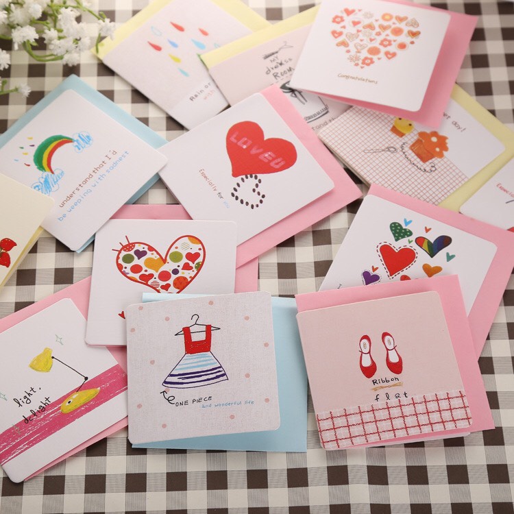 Thiệp mini cám ơn sinh nhật dễ thương 7x7cm