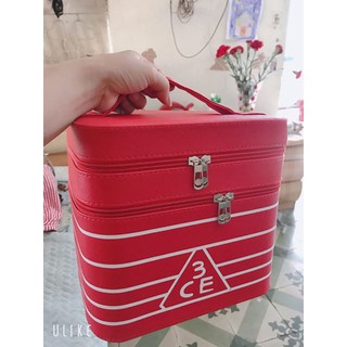 Cốp Đựng Mỹ Phẩm 3CE 2 Tầng (shop còn màu đỏ)