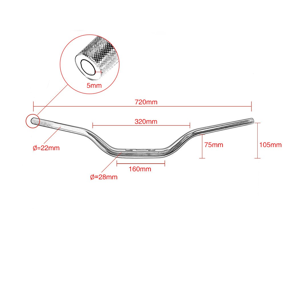 Tay lái ghi đông rizoma độ 28mm cho xe điện và xe máy