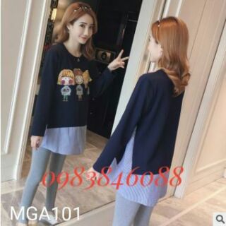 Áo bầu MGA101 chất cotton tay dài