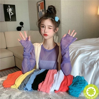 Áo Tay Dài Dáng Rộng Màu Trơn Phối Lưới Thời Trang Hè Phong Cách Hàn Quốc Cho Nữ