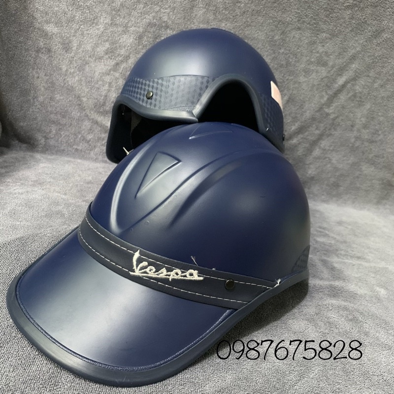 Nón bảo hiểm kết đai da vespa phủ bóng/nhám nhiều màu Nam /Nữ