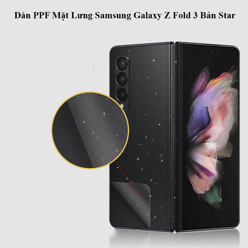 Dán mặt lưng Samsung Galaxy Z Fold 3 cao cấp dẻo bản Star lấp lánh - Dán lưng dẻo Samsung Galaxy Z Fold 3