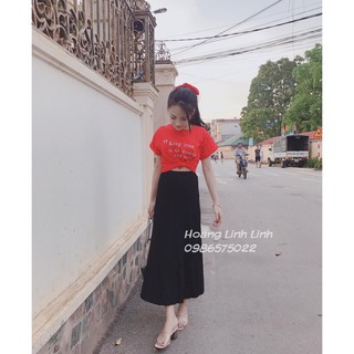 Set áo chữ chân váy dài