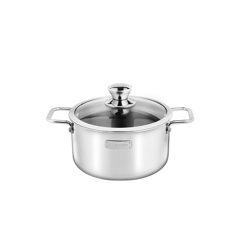 [Mã LIFECPMALL giảm 12% đơn 250K] Nồi Inox 3 lớp đáy liền Elmich Trimax classic 2405OL size 16cm