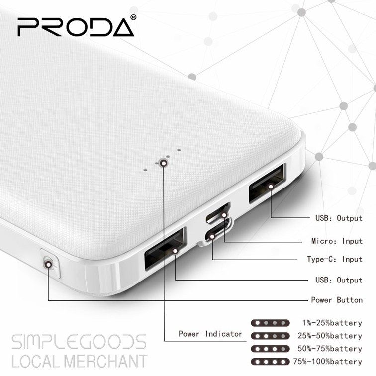 Pin sạc dự phòng PRODA PD P39 10.000mah