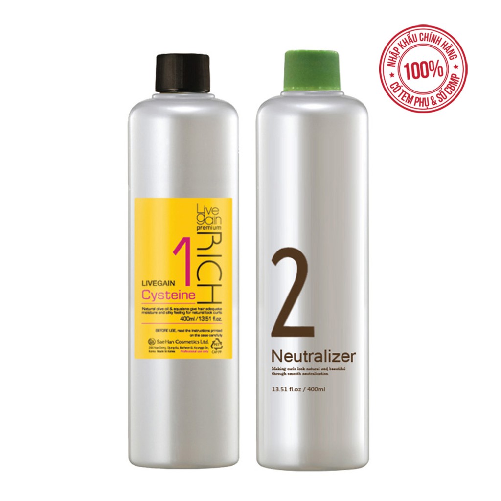 Uốn Dưỡng Livegain Premium Rich Cysteine 400ml + 400ml Hàn Quốc