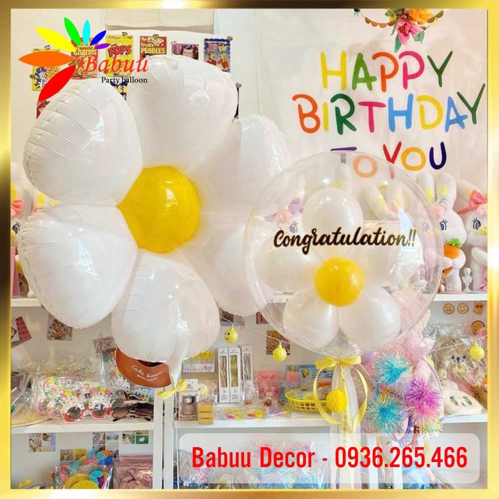 Bóng hình hoa cúc trang trí sinh nhật phong cách Hàn Quốc