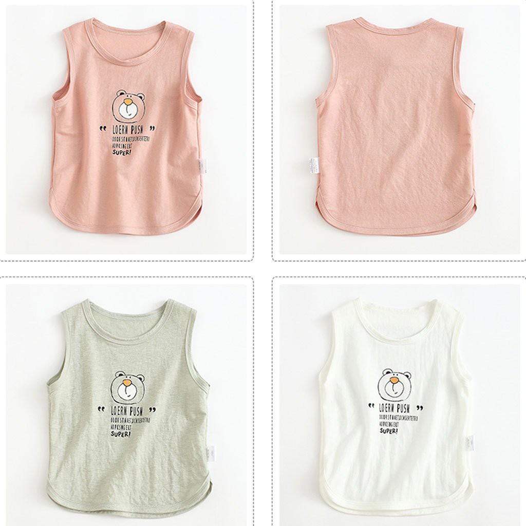 Áo thun trẻ em cộc tay , áo sát nách bé trai In hình gấu Kids House cho bé từ 6-28kg