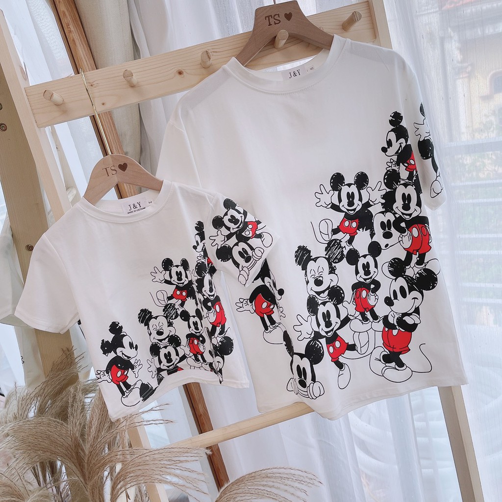 ÁO ĐÔI MẸ VÀ BÉ MKEY VUI NHỘN CỰC YÊU (hình thật) AD25