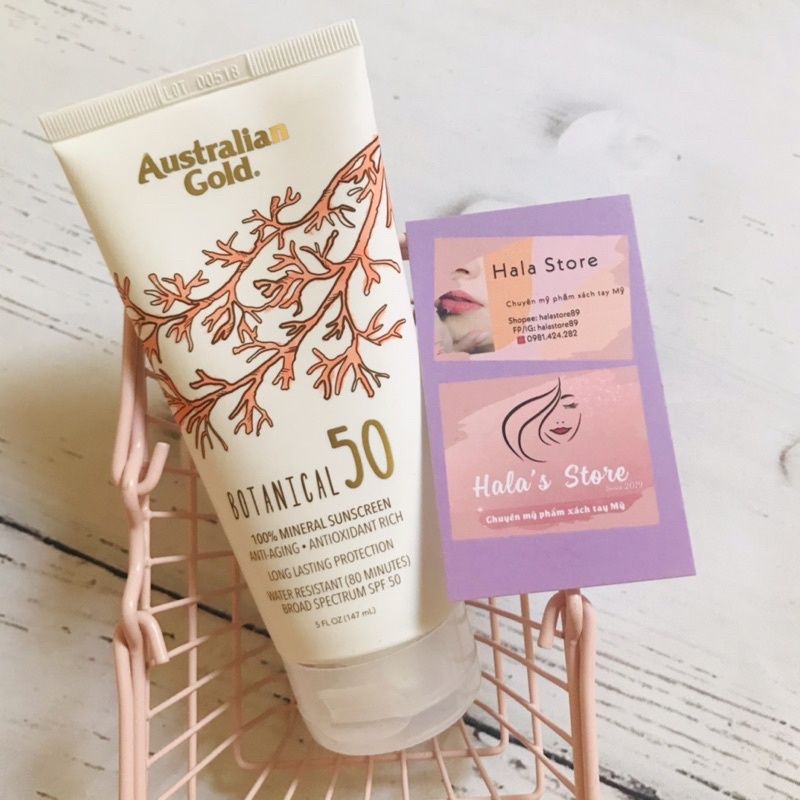 Australian Gold ✨ Kem chống nắng Botanical Sunscreen Face SPF 50