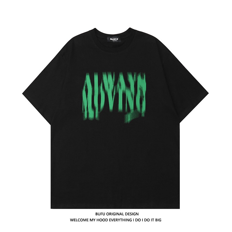 Áo Thun Tay Ngắn Dáng Rộng In Chữ Phong Cách Hip Hop Hàn Quốc Thời Trang Cho Nam