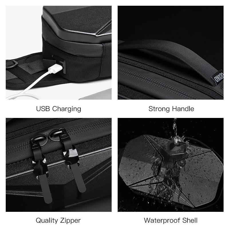 Túi bao tử OZUKO vỏ cứng chống thấm nước có cổng sạc USB cho nam
 | BigBuy360 - bigbuy360.vn