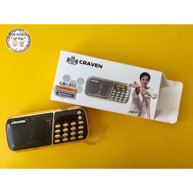 Loa  Đài Craven CR 853 ⚡FREESHIP⚡ Có Khe Cắm Thẻ Nhớ, USB, ĐÀI FM, Kinh Phật , Học Tiếng Anh, BH: 6 tháng