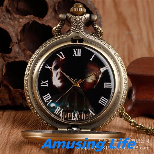 Quartz Pocket Watch Mới Retro Harry Potter Và Bảo Bối Tử Thần Vàng Chân Thạch Anh Lớn Đồng Hồ Bỏ Túi Nhà Máy Sản Xuất Tr