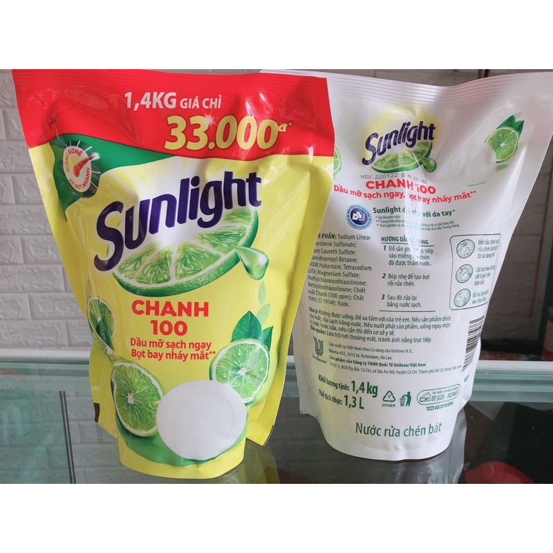 Túi chai nước rửa chén bát Sunlight 1,4kg - Daiwa Thái Lan