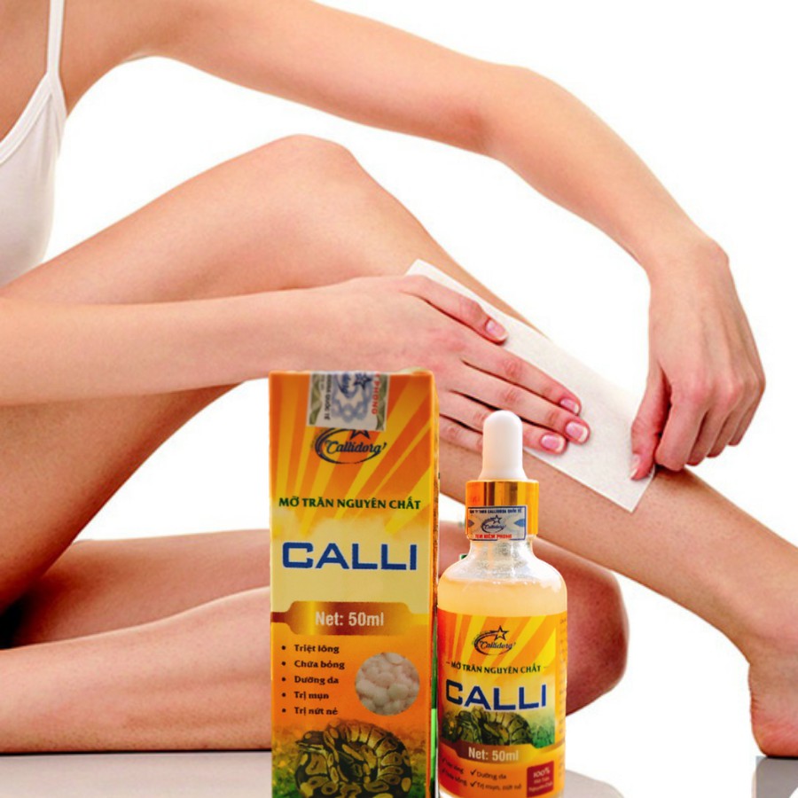 Mỡ trăn triệt lông an lành, mỡ trăn tẩy lông vĩnh viễn nguyên chất Calli Honey 50ml sử dụng sau khi wax tẩy lông MTC