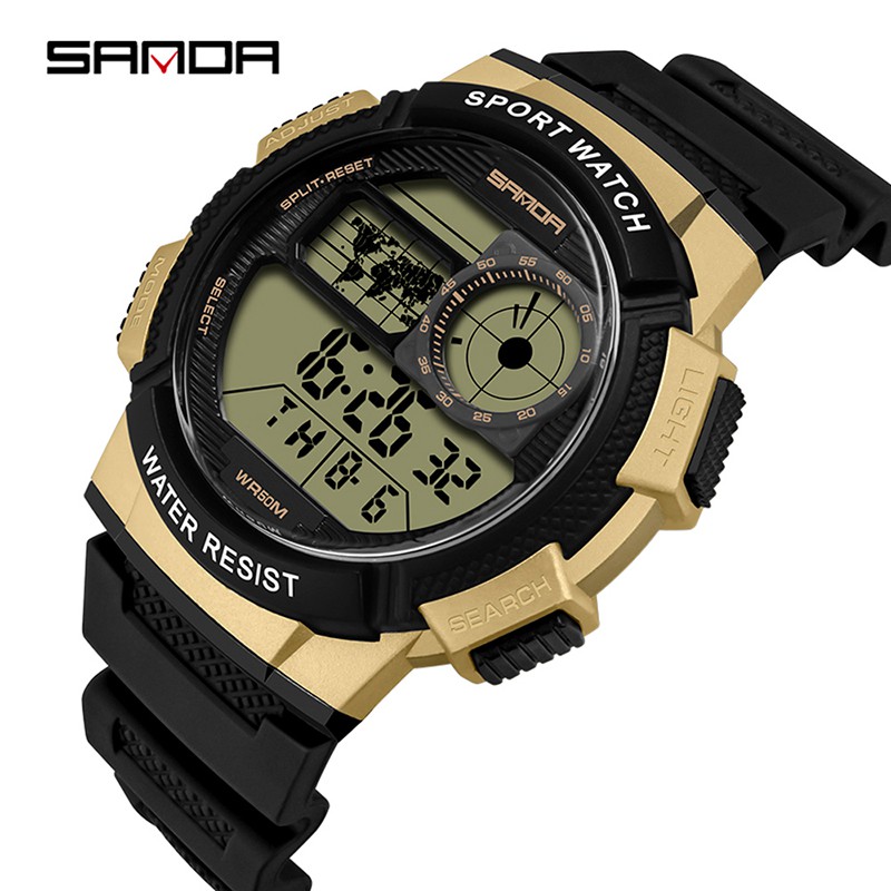 Đồng Hồ SANDA Dành Cho Nam Có Màn Hình Kỹ Thuật Số Đèn LED | BigBuy360 - bigbuy360.vn