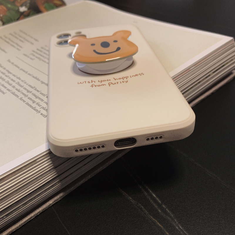 Ốp điện thoại trang trí gấu hoạt hình đáng yêu thời trang cho IPHONE 11 PRO X XR XS MAX 8 7 PLUS SE 2020