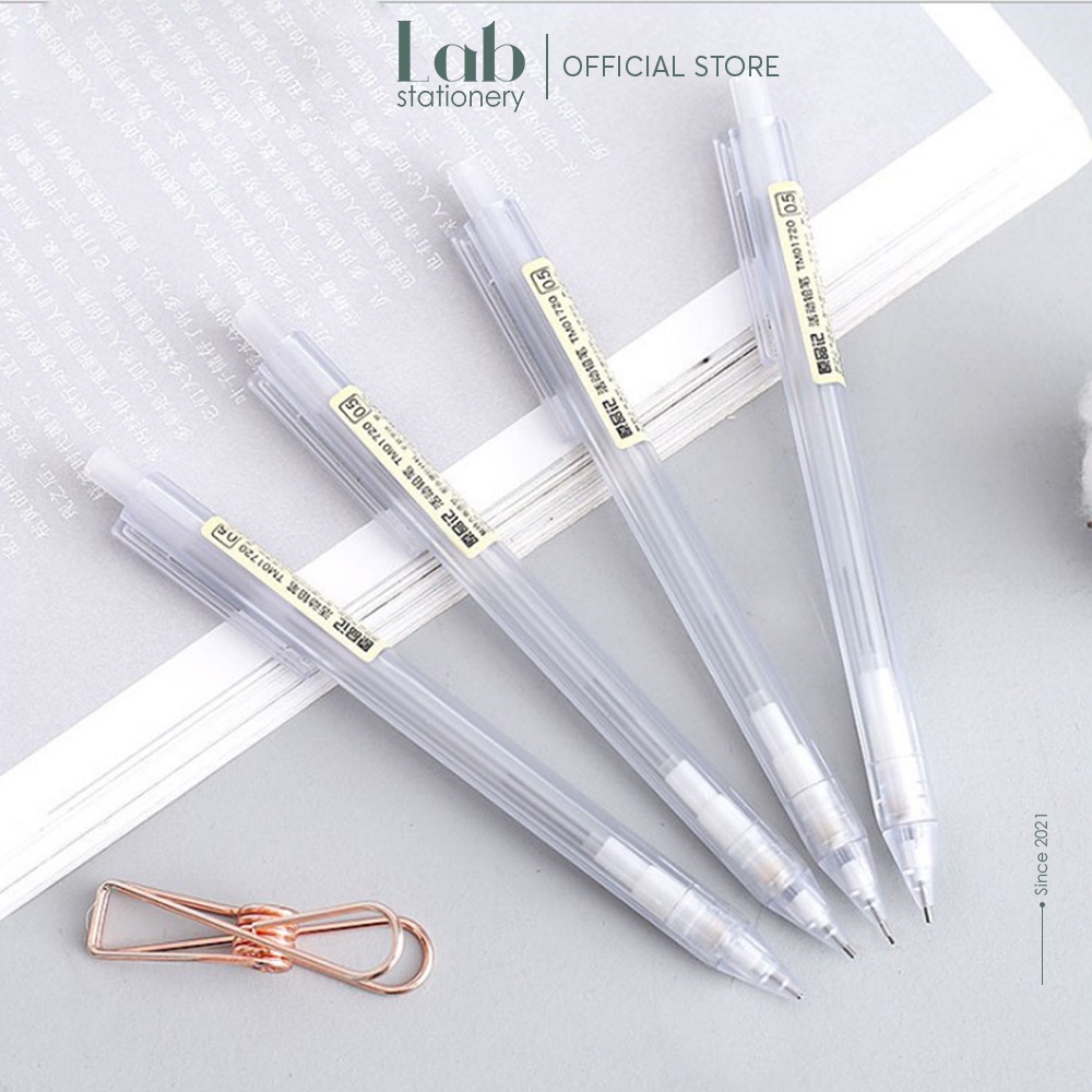 Bút Chì Bấm Cơ Trong Suốt Muji Ngòi 0.5mm 0.7mm Dành Cho Học Sinh, Sinh Viên