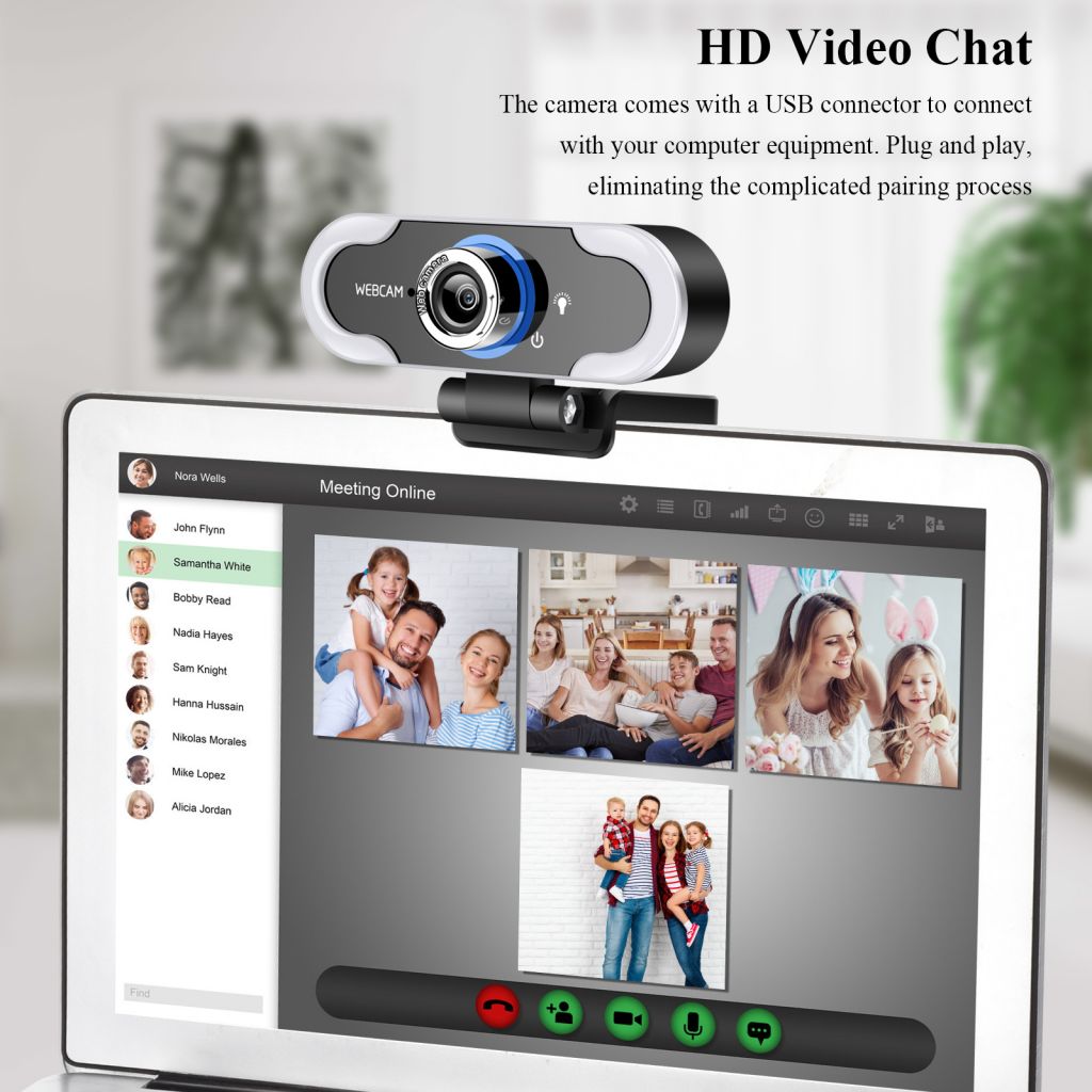 Webcam 1080p Kèm Micro Có Đèn Led Cho Máy Tính | BigBuy360 - bigbuy360.vn