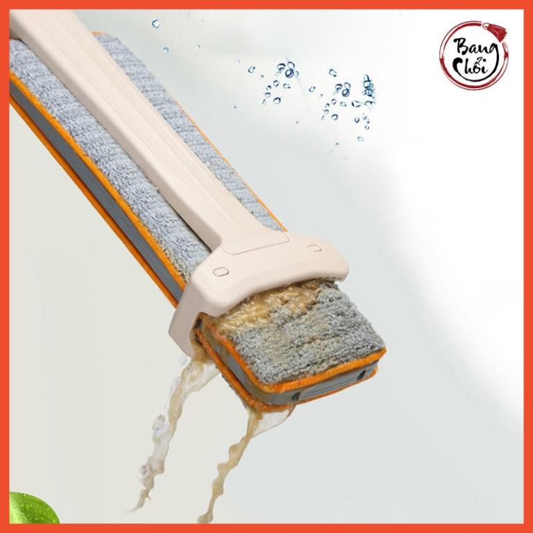 Cây lau nhà lau sàn flat mop đa năng, cán inox không rỉ sét, lau cả khô và ướt, tặng kèm bông lau