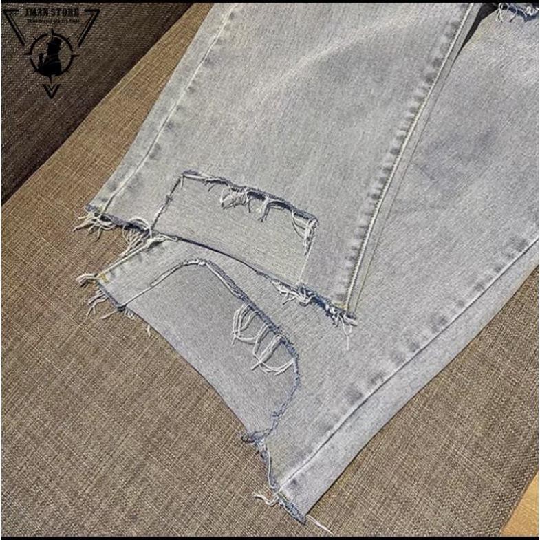 Quần Jeans,Baggy rách gối+ rách gấu cách tân RG-1000 hottren 2022